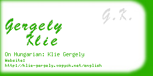 gergely klie business card